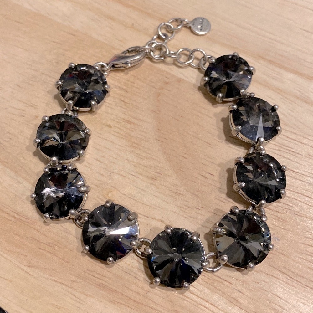 Retired Stella & Dot Faceted Crystal Rhinestone Amelie Bracelet Gothic